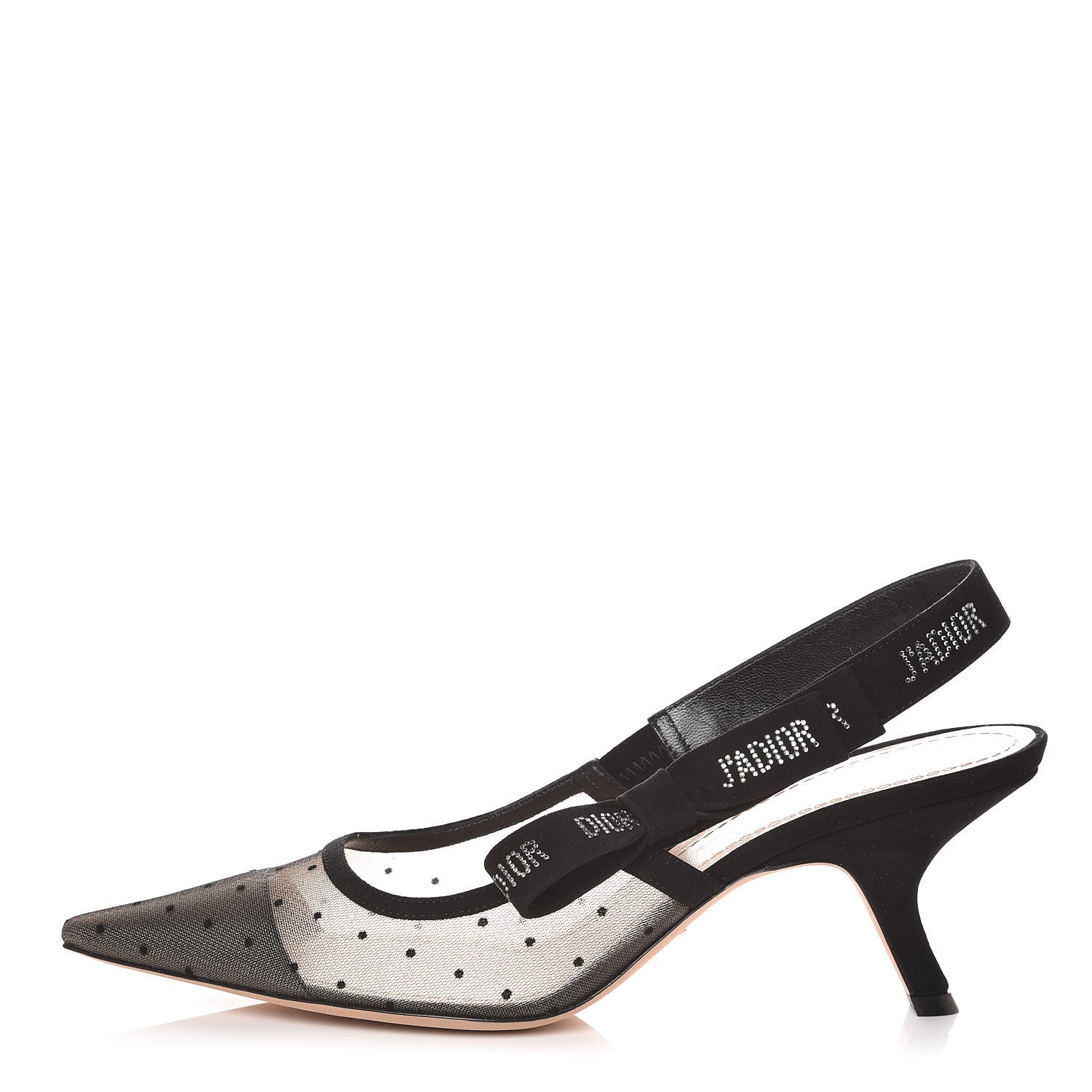 Christian Dior Mesh Plumetis Crystal Suede J'Adior Slingback 65mm Pumps 42 Nude Black 1 of 10