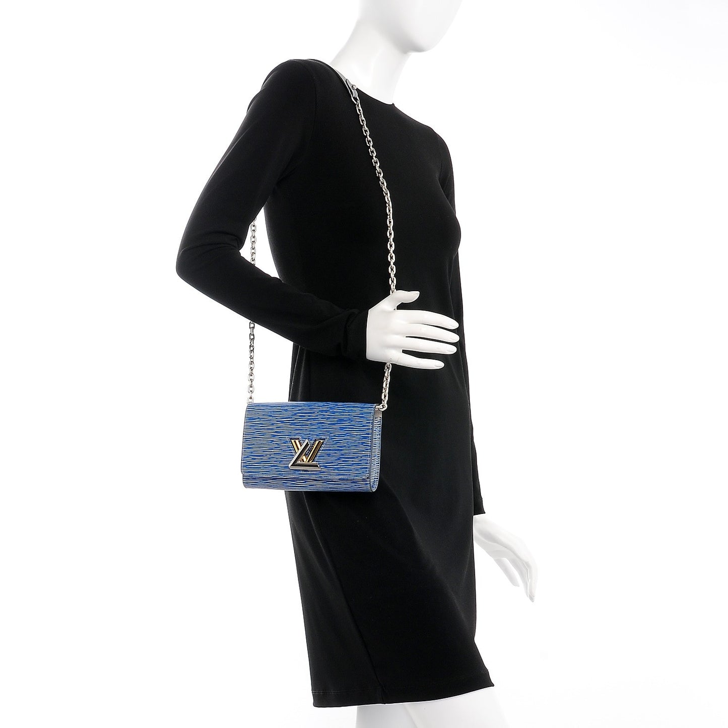 Epi Twist Chain Wallet Denim Light