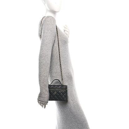 Chanel Caviar Quilted Top Handle Slim Vanity With Chain Black 2 of 11