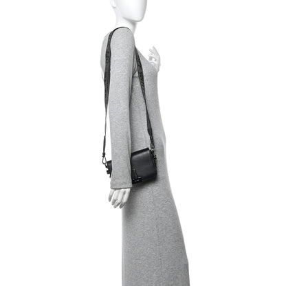 Off-White Saffiano Mini Binder Clip Bag Black White 2 of 13