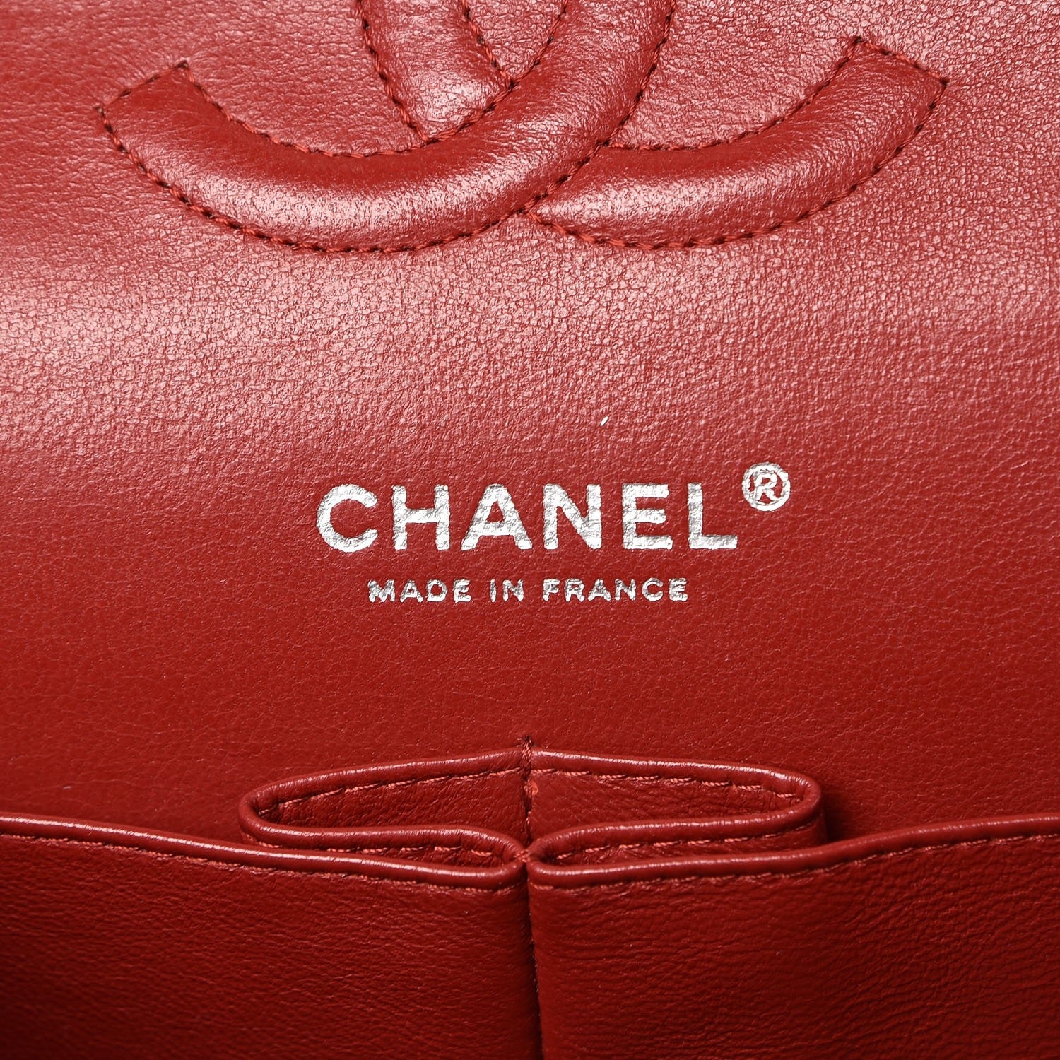 Chanel Caviar Quilted Medium Double Flap Dark Red 7 of 10