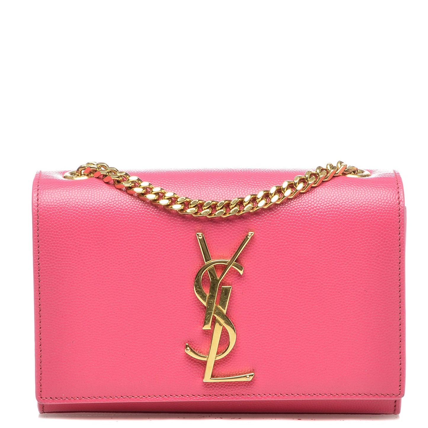Grain De Poudre Small Monogram Kate Satchel Fuchsia