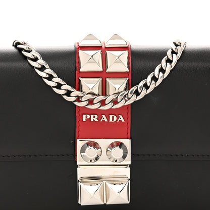 Prada City Calfskin Studded Mini Elektra Crossbody Bag Black Fuoco 7 of 11