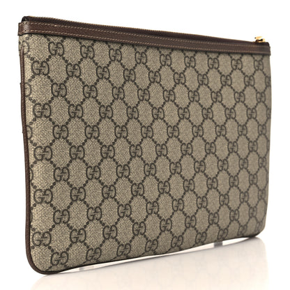 Gucci GG Supreme Monogram Large Ophidia Pouch Clutch Brown 3 of 10