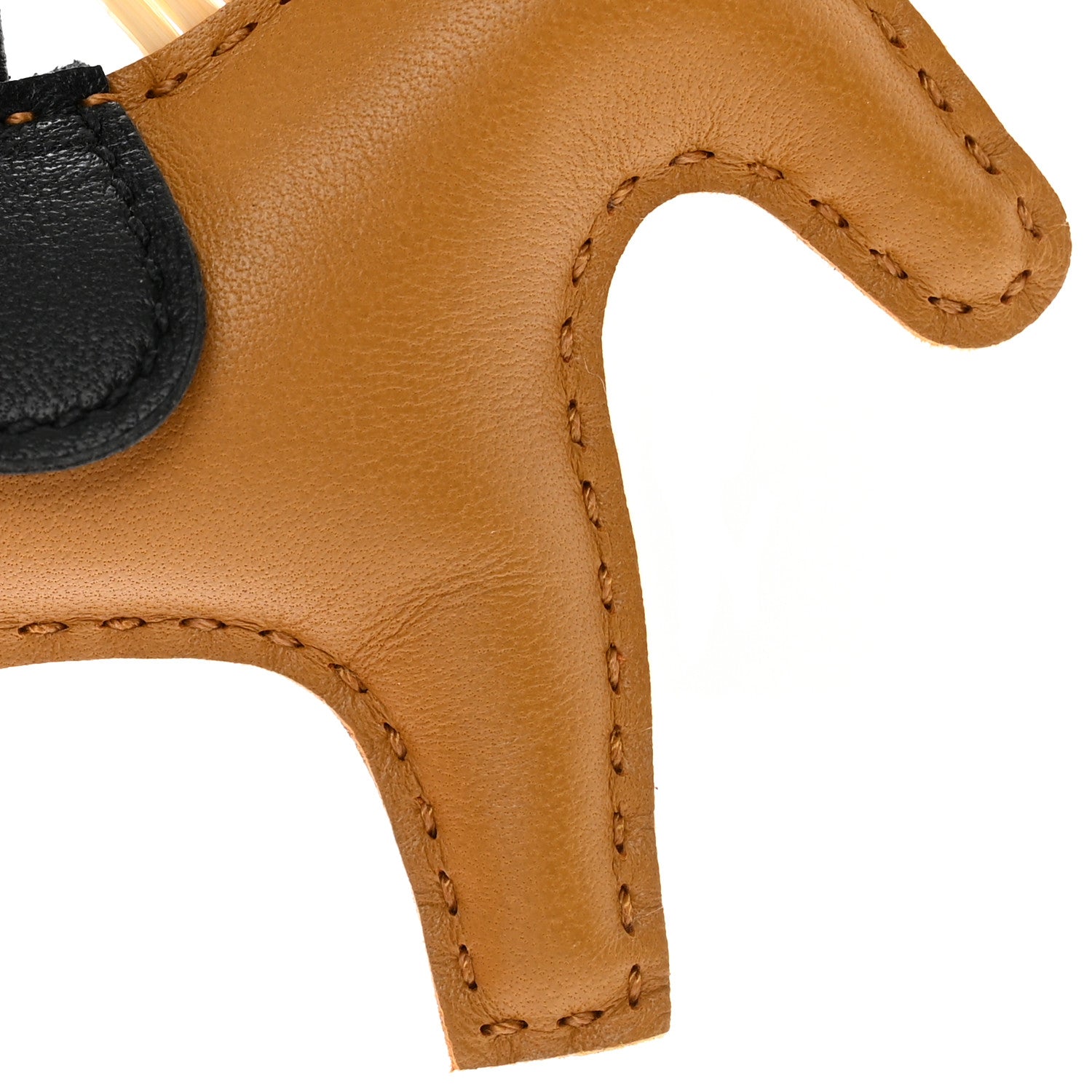 Hermes Milo Lambskin Horse Hair Grigri Rodeo Bag Charm PM Sesame Craie Black 4 of 6