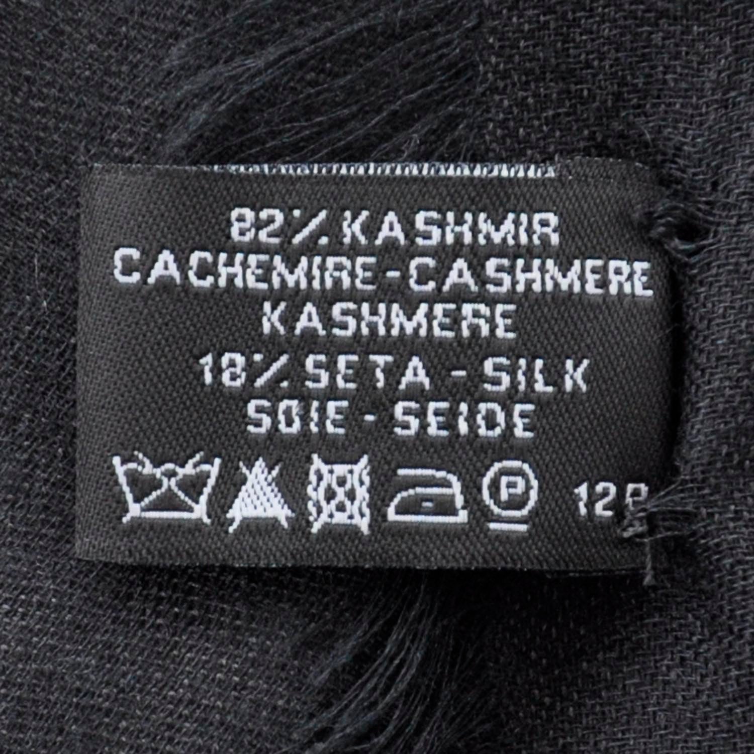 Chanel Cashmere Silk Shawl Black 6 of 9