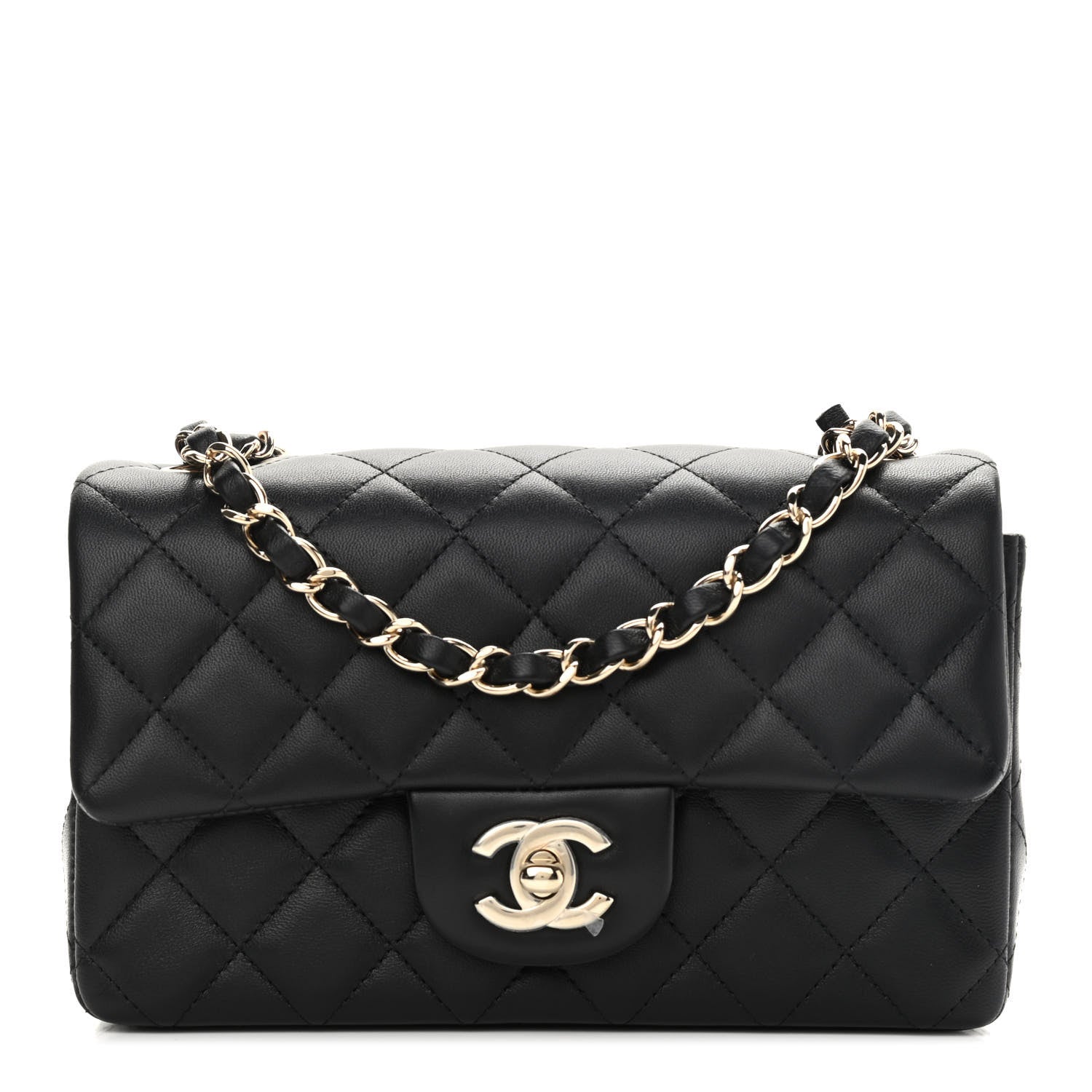 Chanel Lambskin Quilted Mini Rectangular Flap Black 1 of 11
