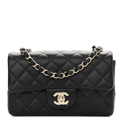 Chanel Lambskin Quilted Mini Rectangular Flap Black 1 of 11
