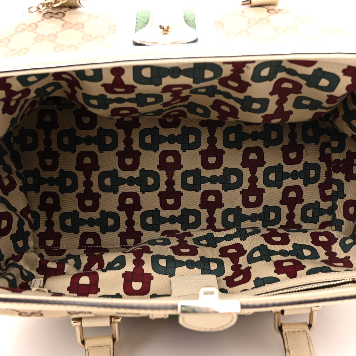 Gucci Monogram Web Large Treasure Boston Tote Beige 4 of 16