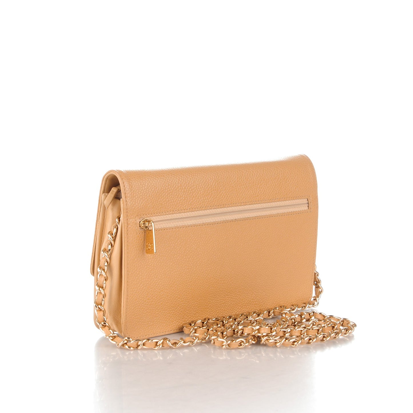 Caviar Timeless CC Wallet On Chain WOC Beige