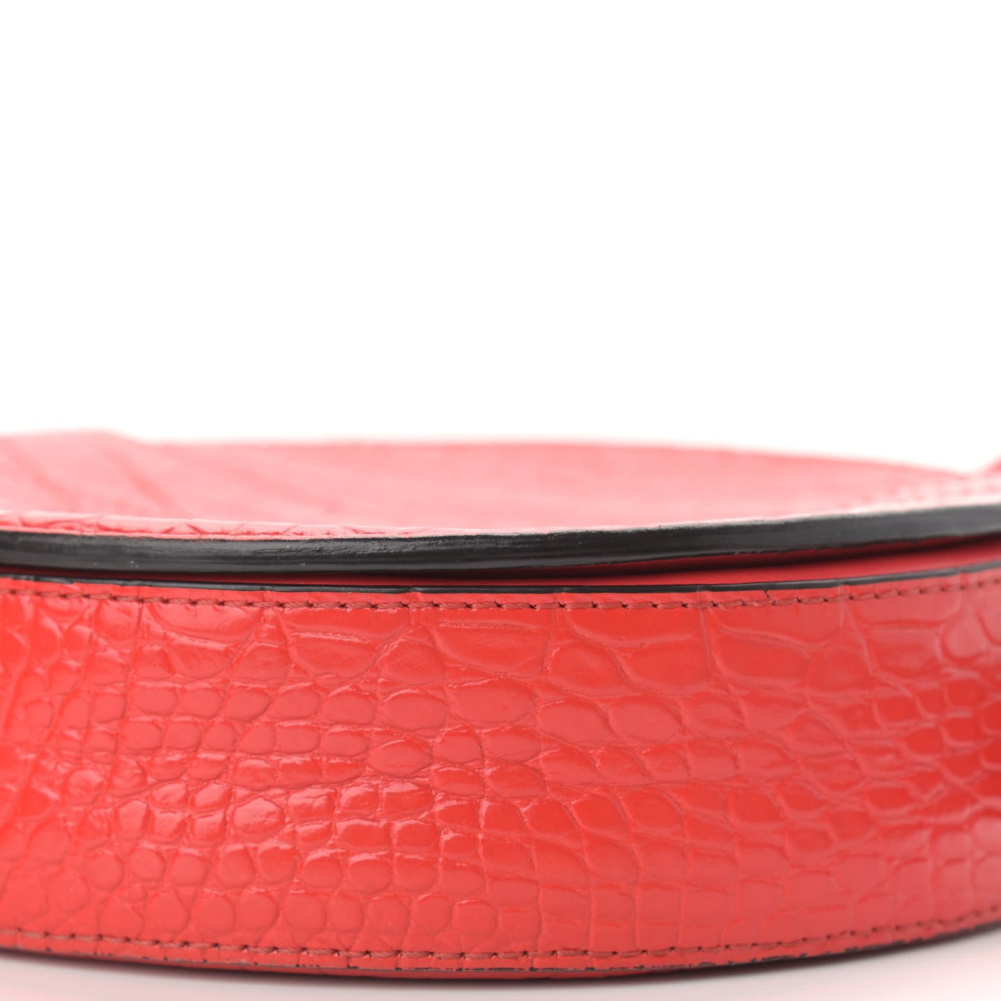 Calfskin Crocodile Embossed Eden Round Red