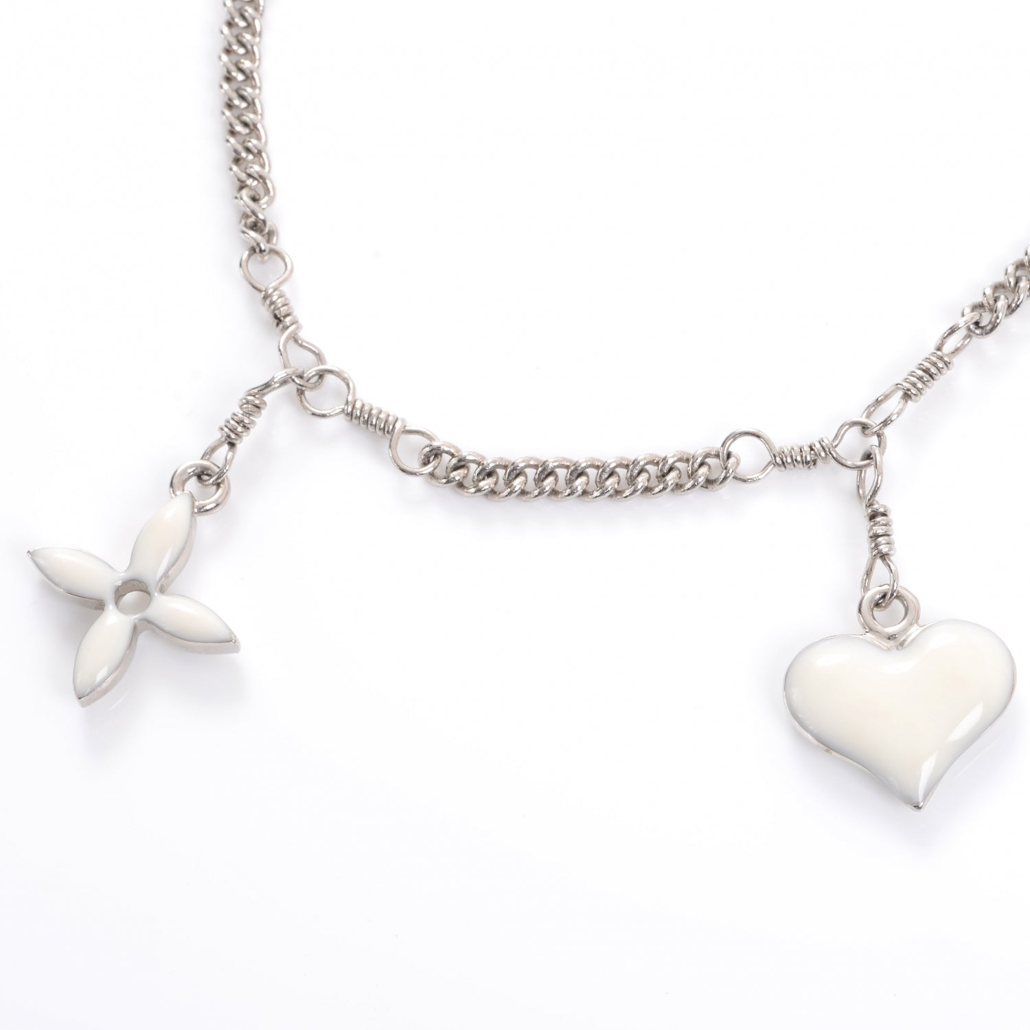 Louis Vuitton Sweet Monogram Charm Bracelet White Silver 3 of 4