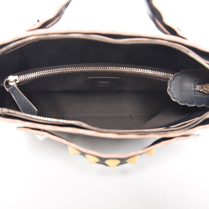 Fendi Vitello Dolce Scalloped Studded Medium By The Way Boston Bag Blu Notte 5 of 9
