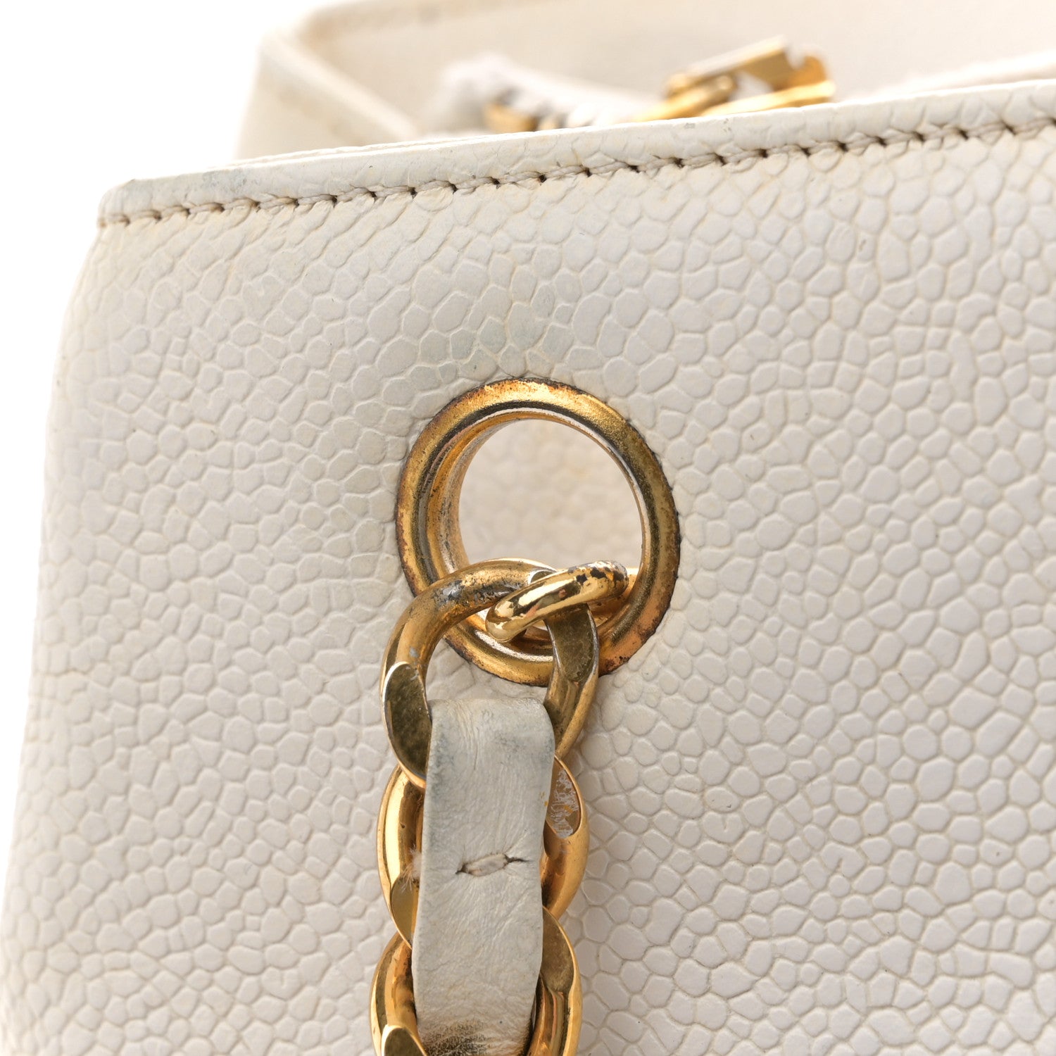 Chanel Caviar CC Shoulder Bag White 17 of 20