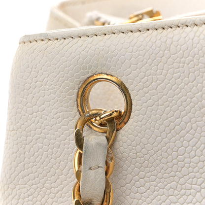 Chanel Caviar CC Shoulder Bag White 17 of 20