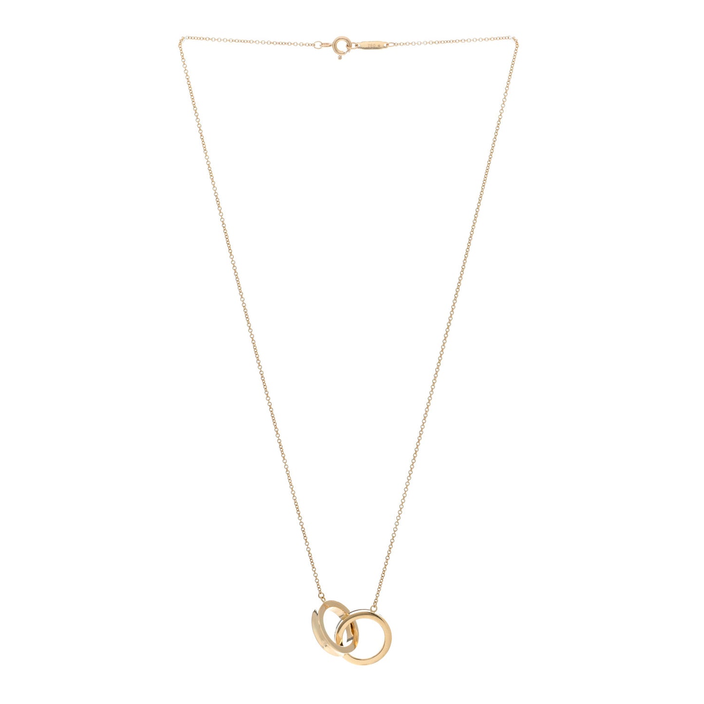 18K Yellow Gold 1837 Interlocking Circles Pendant Necklace
