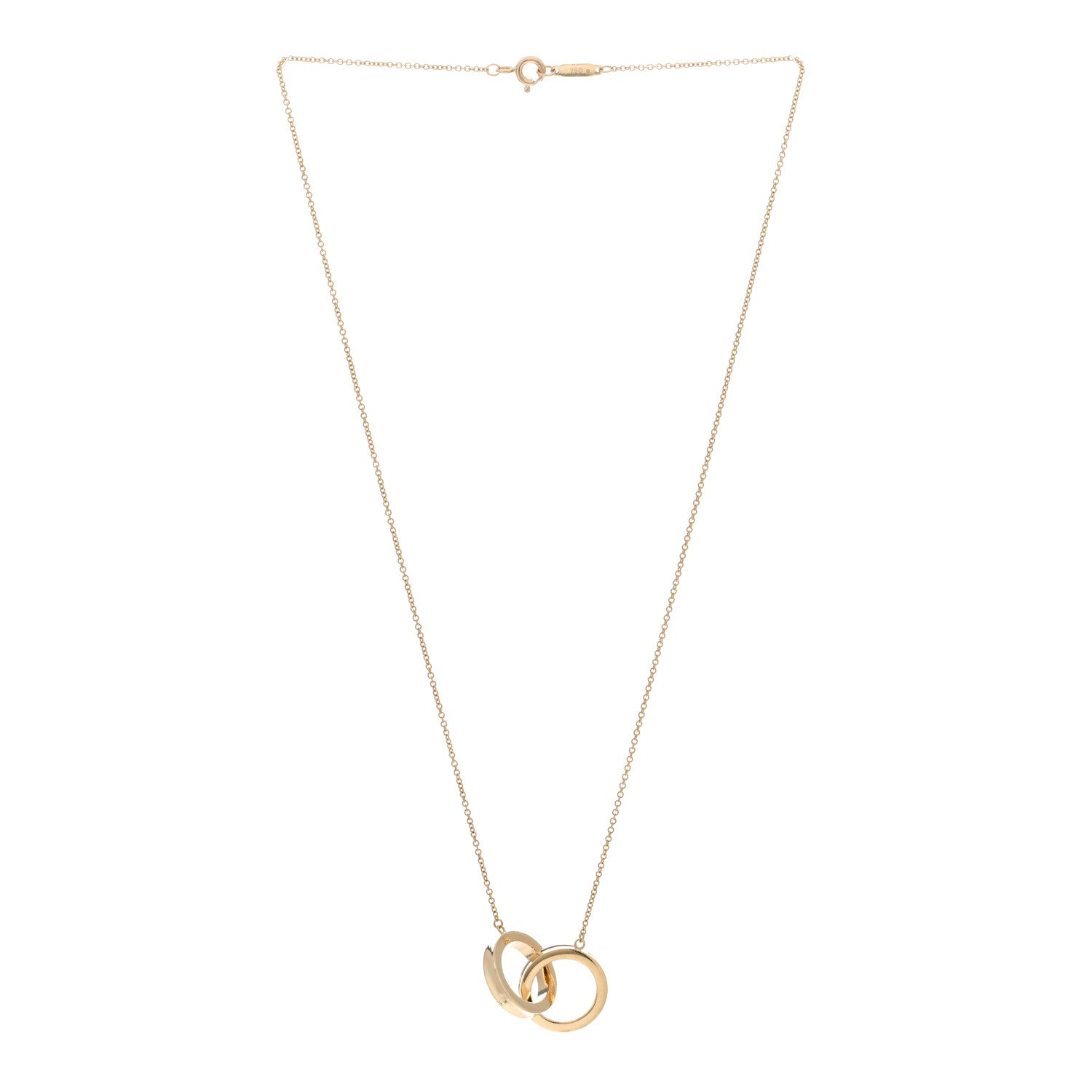 Tiffany 18K Yellow Gold 1837 Interlocking Circles Pendant Necklace 3 of 4