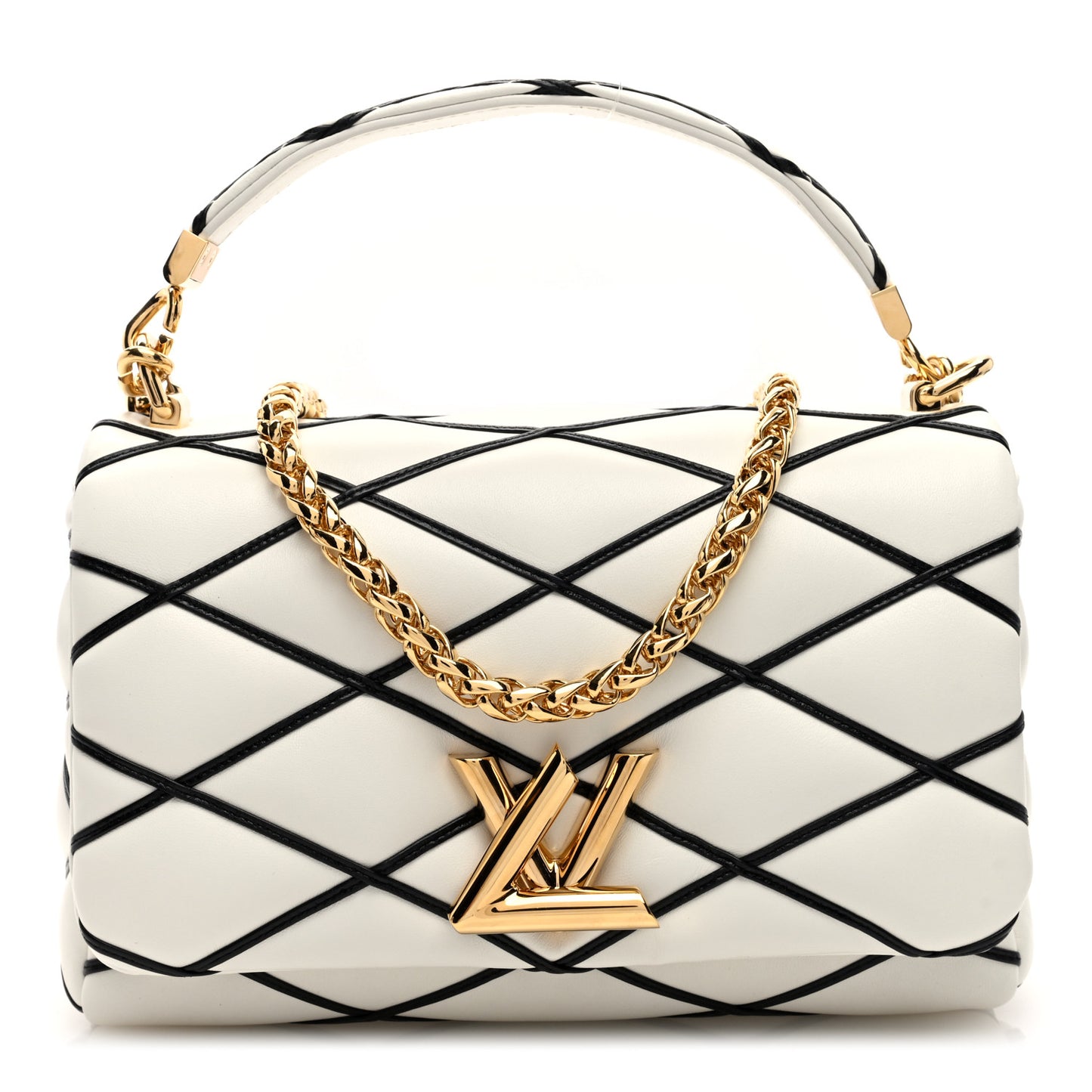 Lambskin Malletage Top Handle GO-14 MM White Black