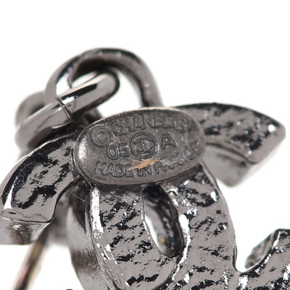 Chanel Crystal CC Drop Earrings Silver Multicolor 4 of 5