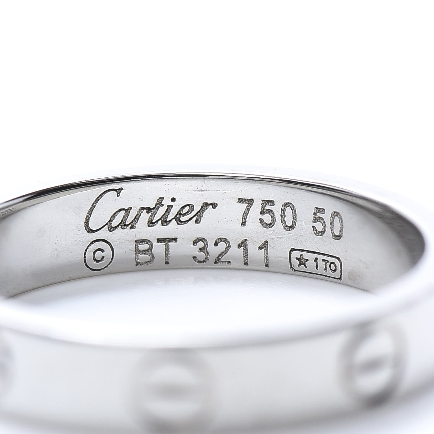 Cartier 18K White Gold 3.5mm LOVE Wedding Band Ring 50 5.25 4 of 4