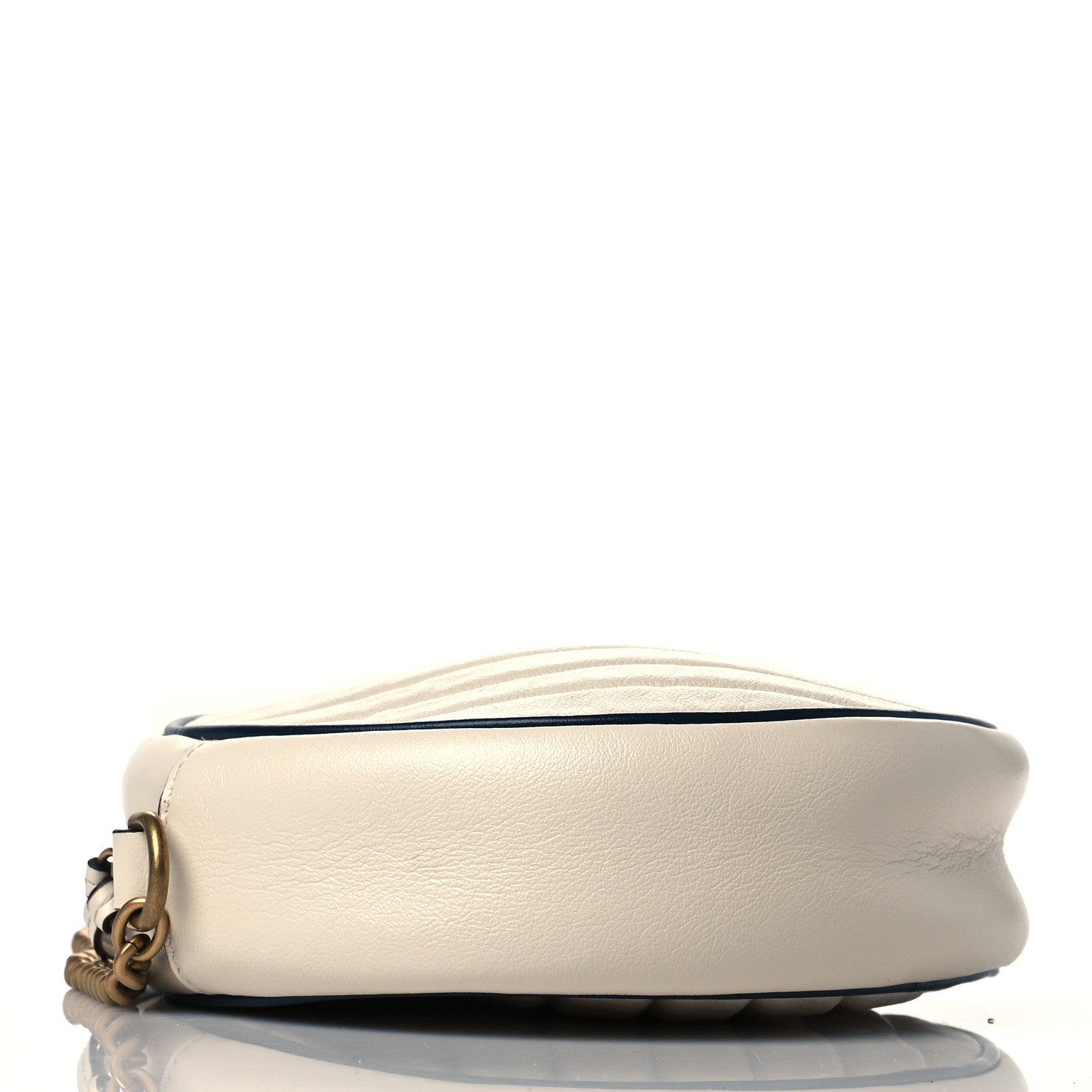 Gucci Azalea Calfskin Matelasse Diagonal Mini Torchon GG Marmont Round Shoulder Bag Mystic White Blue Agata 4 of 12