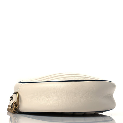 Gucci Azalea Calfskin Matelasse Diagonal Mini Torchon GG Marmont Round Shoulder Bag Mystic White Blue Agata 4 of 12