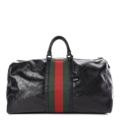 Gucci Imprime Monogram Web Carry On Duffle Bag Black 1 of 19