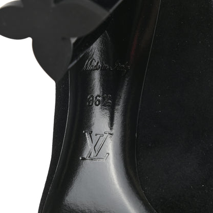 Louis Vuitton Suede Monogram Uniformes Cap Toe Chelsea 80mm Ankle Boots 36.5 Black 6 of 7