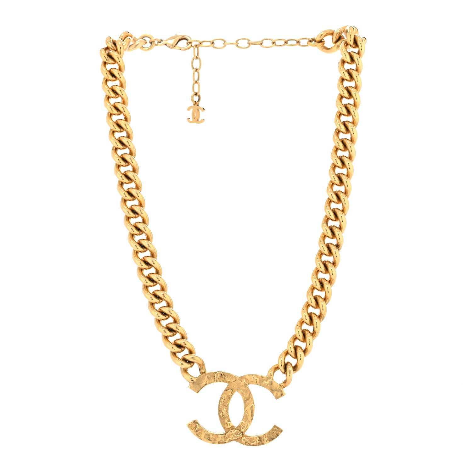 Chanel Metal Natural Stones CC Necklace Gold 3 of 5