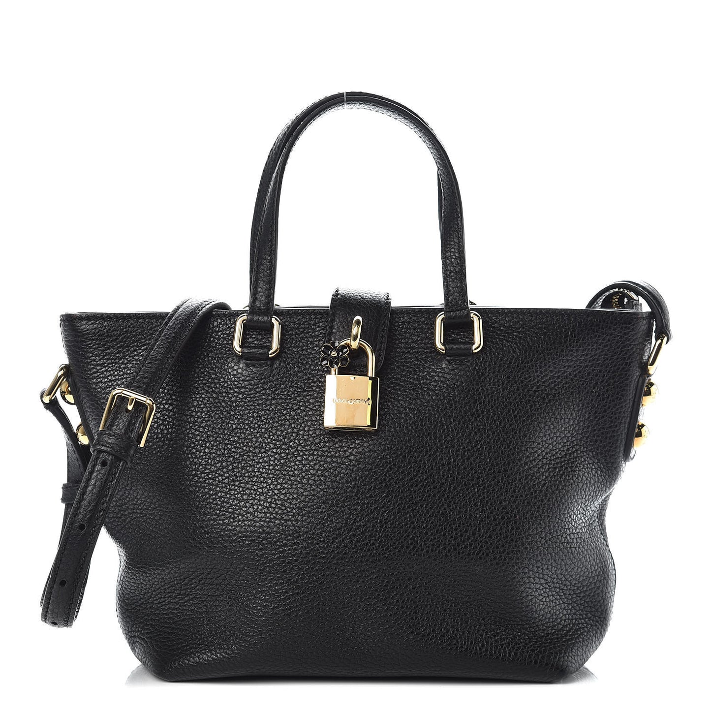 Pebbled Calfskin Small Tote Black