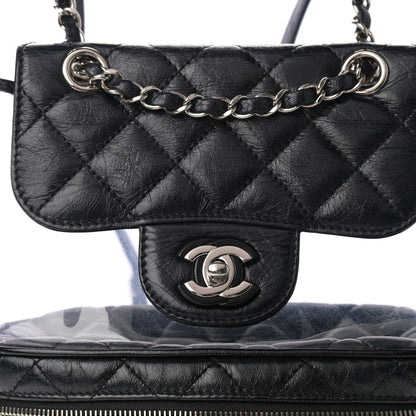 Chanel Crumpled Calfskin PVC Quilted Backpack Black 9 of 12