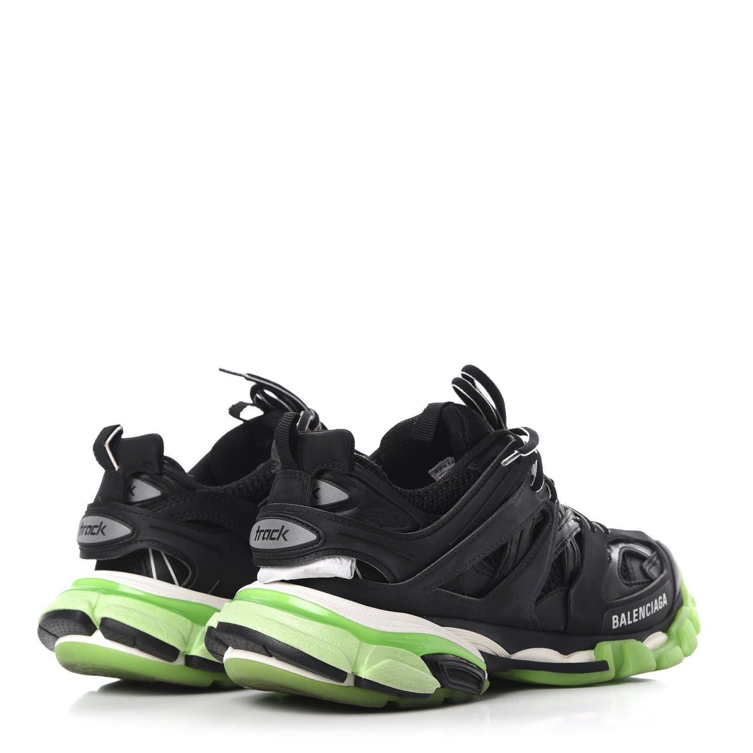 Balenciaga Mesh Nubuck Effect Fabric Glow in the Dark Womens Track Sneakers 38 Black Glow 4 of 11