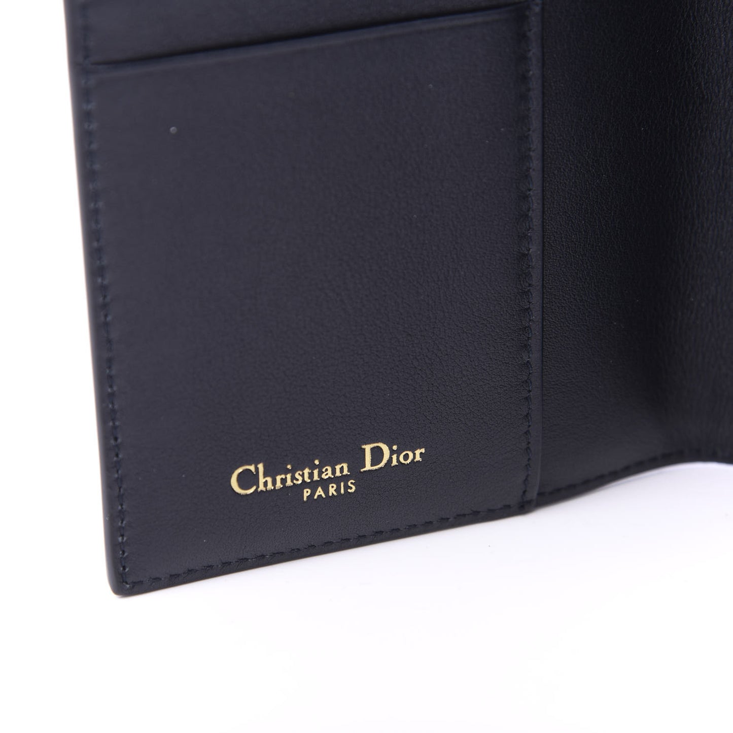 Calfskin Oblique Passport Holder Blue