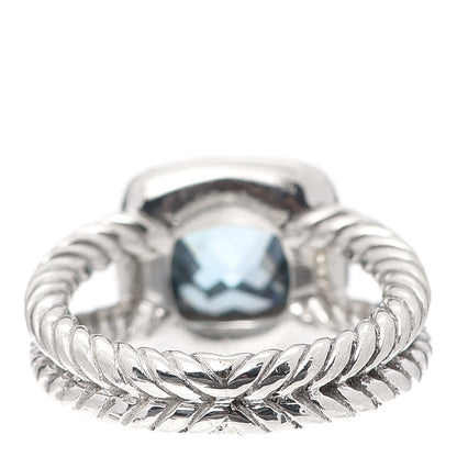 David Yurman Sterling Silver Diamond Blue Topaz 7mm Petite Albion Ring 48 4.5 3 of 4