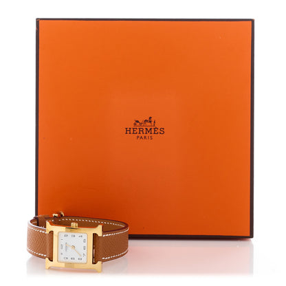 Hermes Stainless Steel Epsom 21mm Heure H Hour Quartz Watch Gold 5 of 5