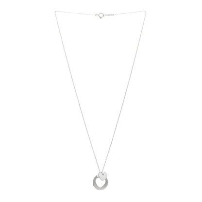 Tiffany Sterling Silver Double Heart Cutout Pendant Necklace 3 of 4
