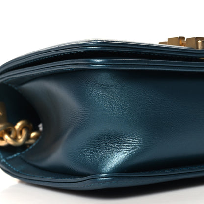 Chanel Metallic Calfskin Quilted Small Boy Flap Blue 9 of 10