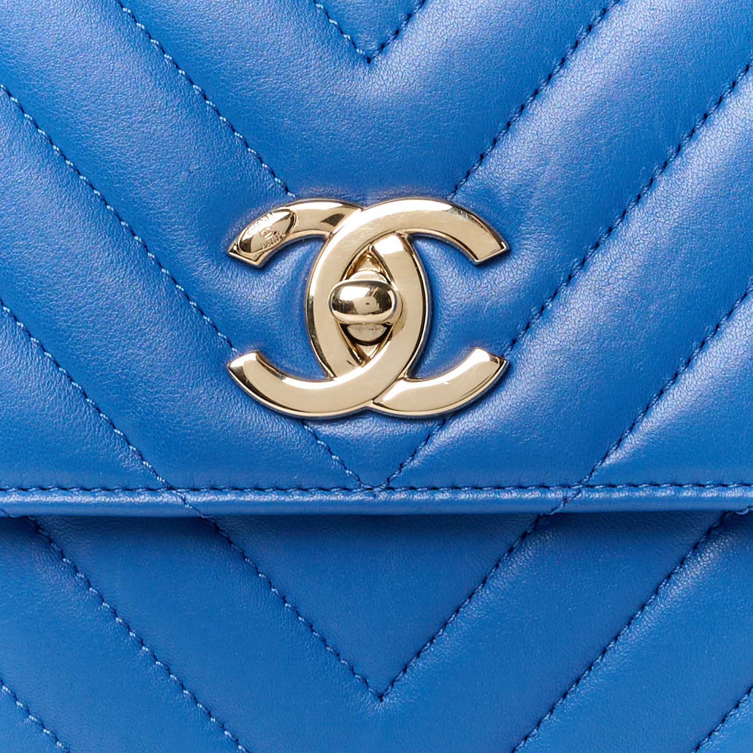Chanel Lambskin Chevron Quilted Small Trendy CC Dual Handle Flap Bag Blue 9 of 11
