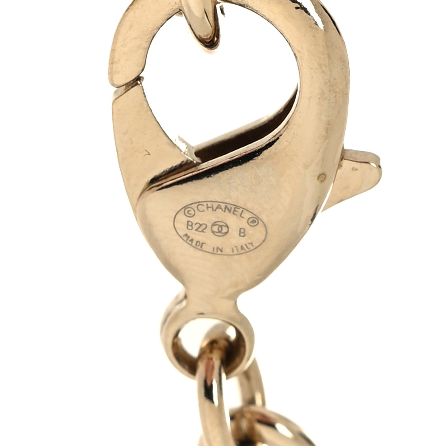 Metal CC Heart Turnlock Charms Choker Necklace Gold