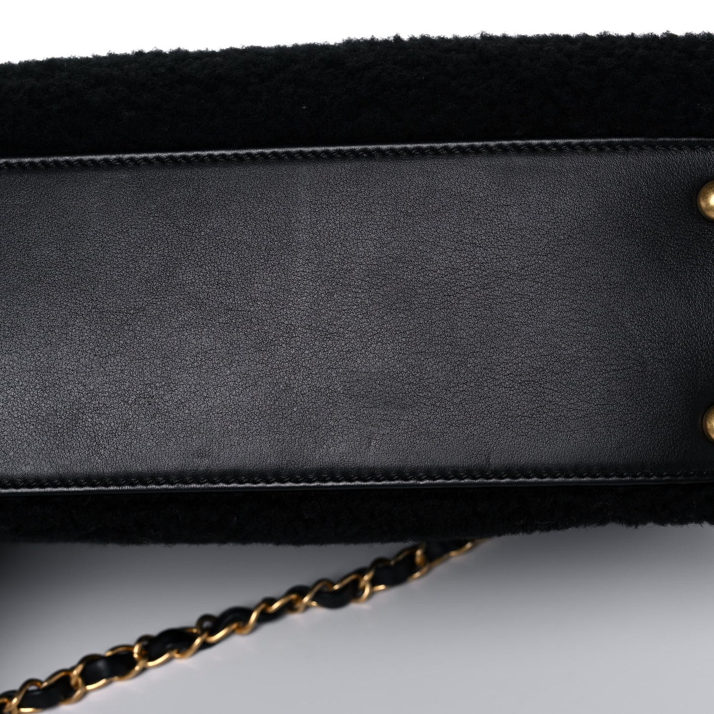 Shearling Lambskin Medium Coco Handle Flap Black