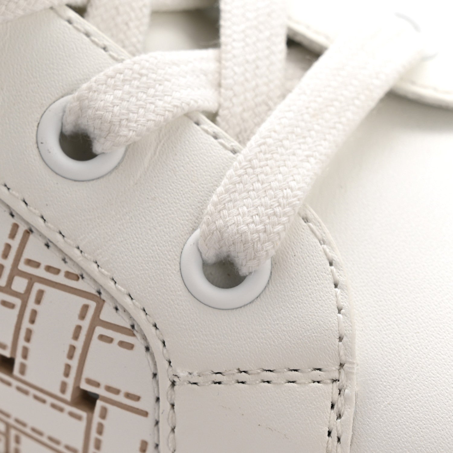 Hermes Calfskin Perforated Mosaic Day Sneakers 37.5 White 11 of 11