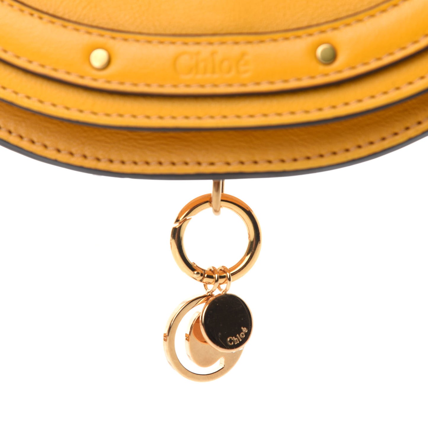 Calfskin Small Nile Bracelet Minaudiere Bag Dark Ochre
