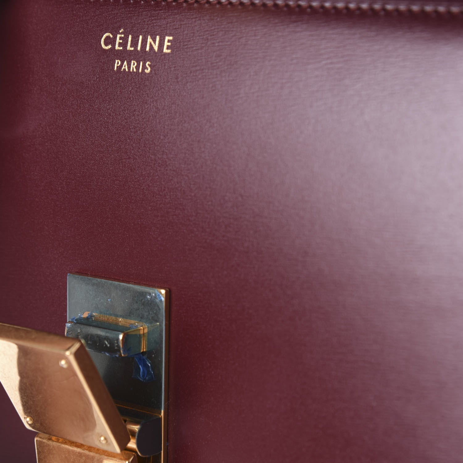 Celine Box Calfskin Medium Classic Box Flap Bag Burgundy 11 of 12