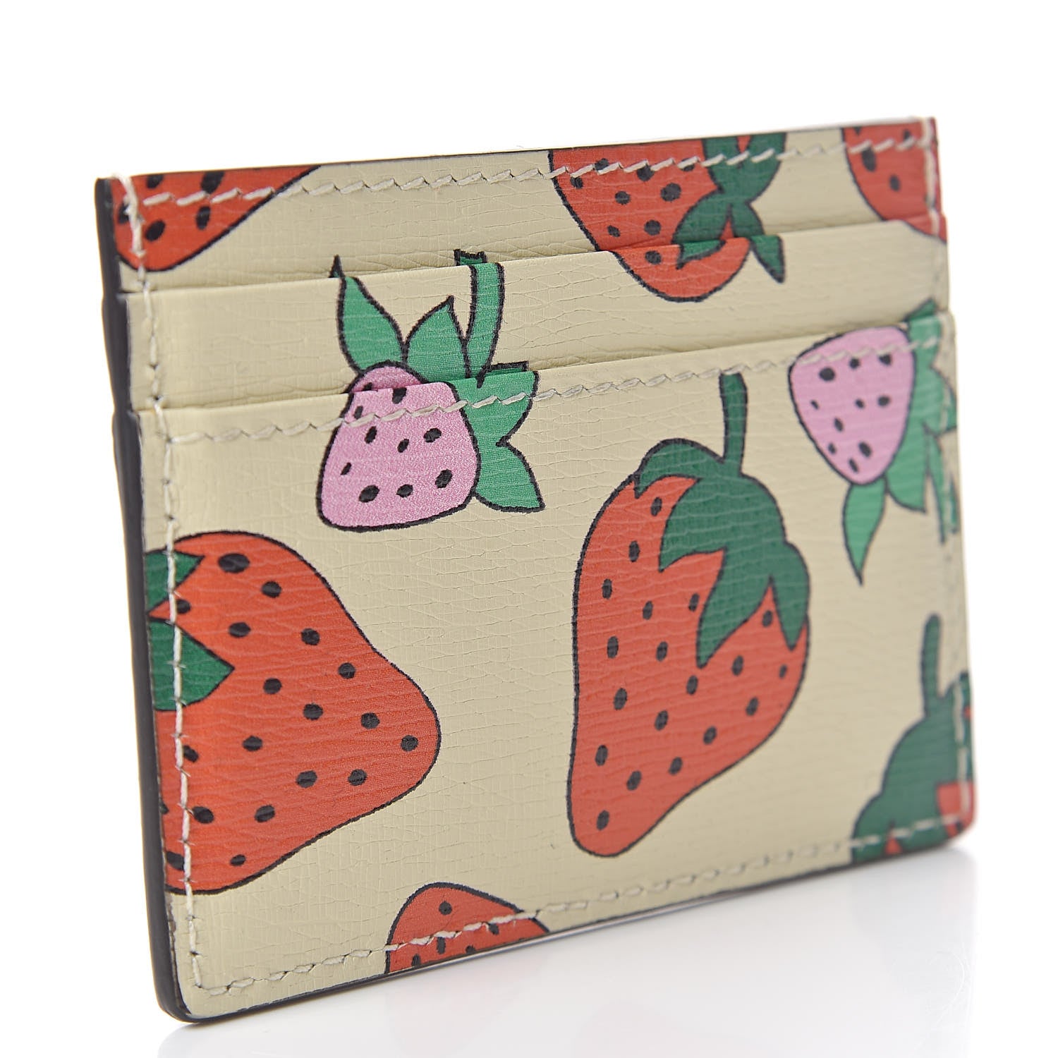 Gucci Calfskin Strawberry Print Zumi Case Case Ivory Red 3 of 7