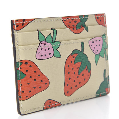 Gucci Calfskin Strawberry Print Zumi Case Case Ivory Red 3 of 7