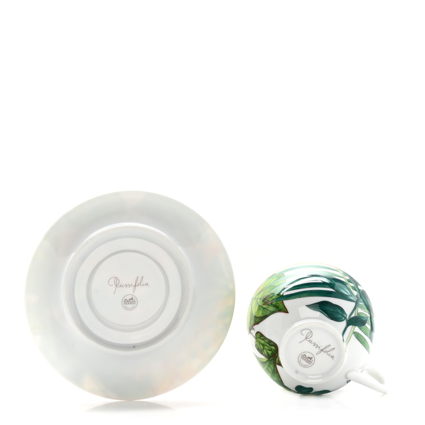 Porcelain Passifolia Tea Cup And Saucer Set Of 2
