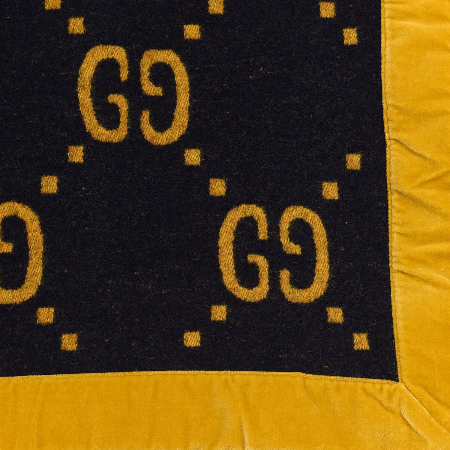 Gucci Wool GG Monogram Blanket Black Gold 3 of 5