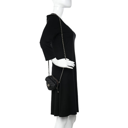 Chanel Lambskin Quilted CC In Love Heart Clutch With Chain Black 2 of 11
