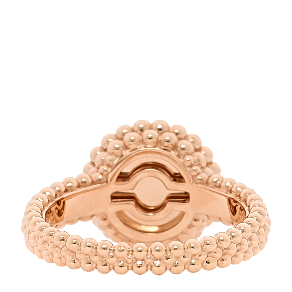Van Cleef & Arpels 18K Rose Gold Carnelian Perlee Couleurs Ring 56 7.5 3 of 5
