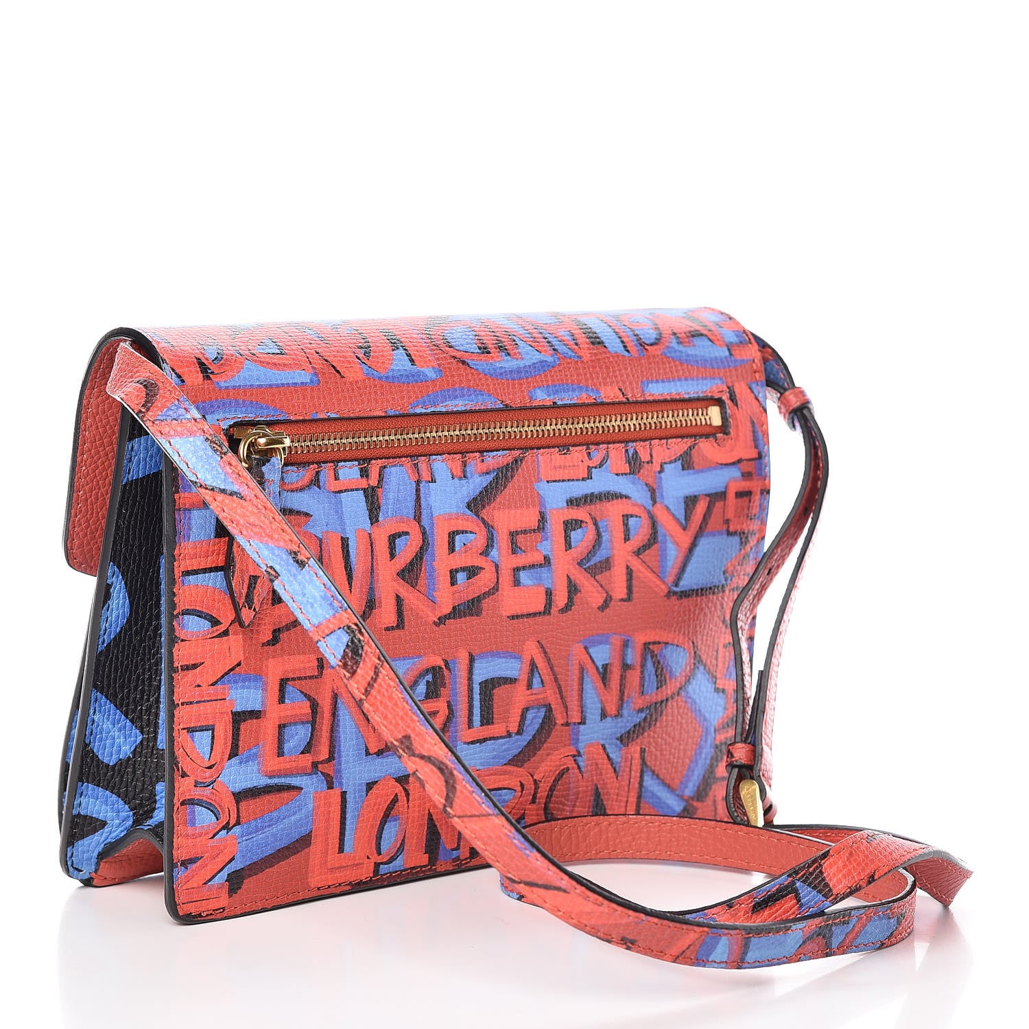 Burberry Calfskin Graffiti Print Small Macken Crossbody Bag Black 3 of 14